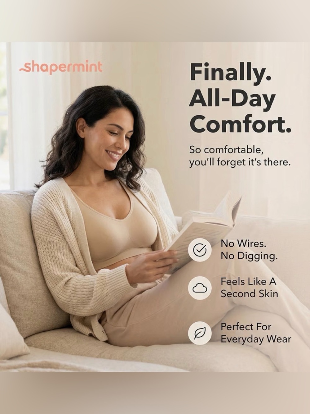 NWT Shapermint Daily Comfort Wireless Comfort Bra - Small